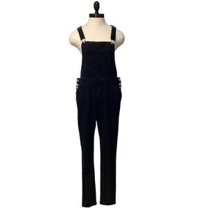 FANTASTIC FAWN Black Denim Overalls Adjustable Straps - Size‎ L